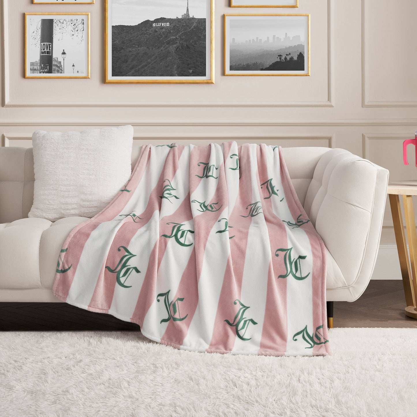 Cabana Plush Blanket - Pink - Juicy Couture