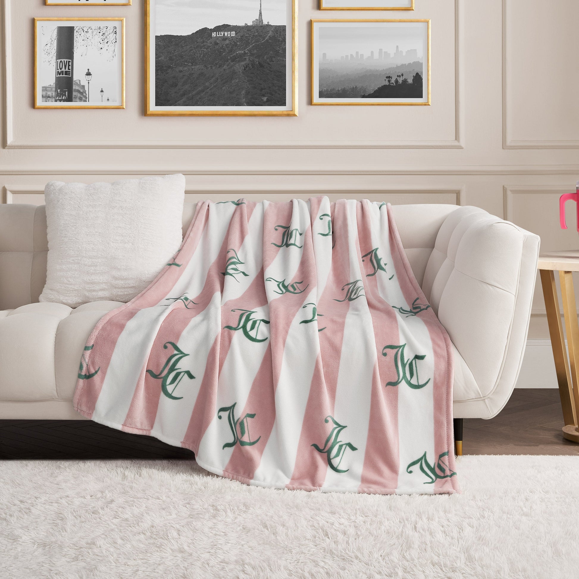 Cabana Plush Blanket - Pink - Juicy Couture