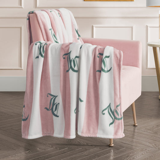 Cabana Plush Blanket - Pink - Juicy Couture