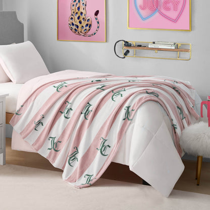 Cabana Plush Blanket - Pink - Juicy Couture