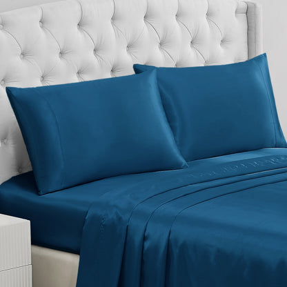 Solid Satin Pillow Case Set - Capri Blue - Juicy Couture