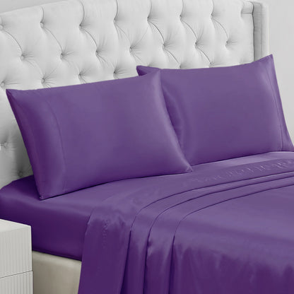 Solid Satin Pillow Case Set - Violet - Juicy Couture