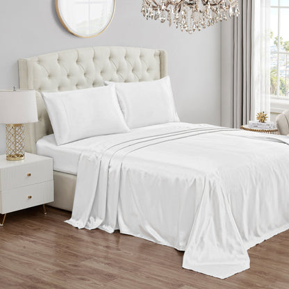Solid Satin Sheet Set - Pure White - Juicy Couture
