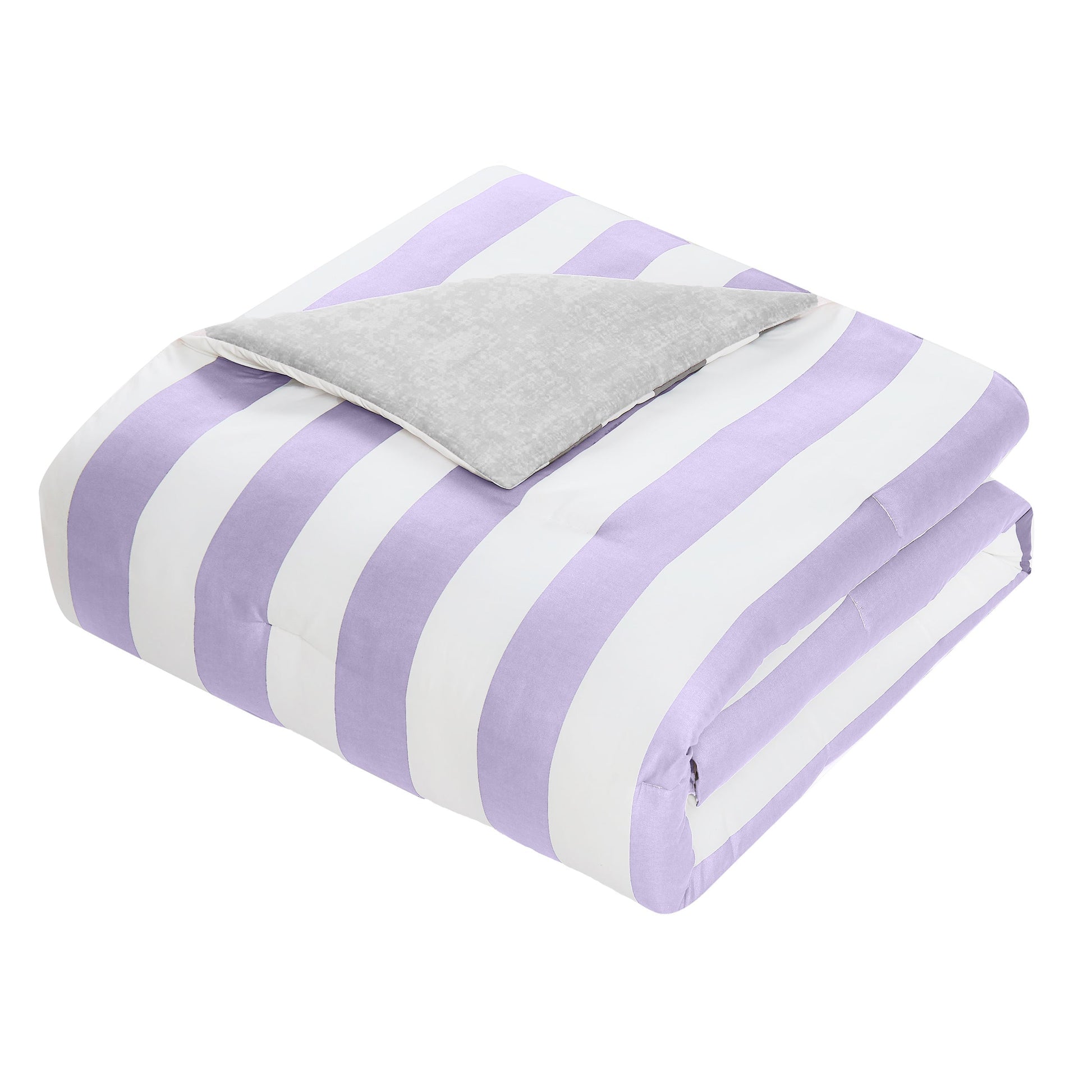 Cabana Striped Reversible Comforter Set - Lavender/White - Juicy Couture