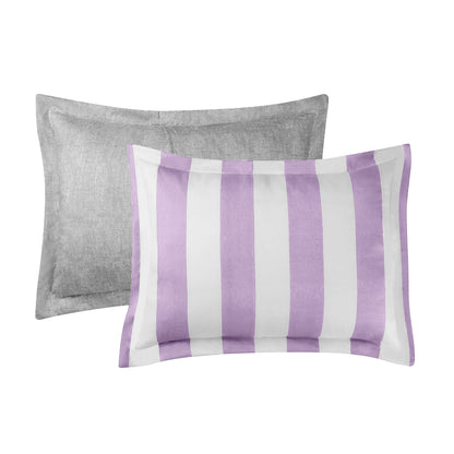 Cabana Striped Reversible Comforter Set - Lavender/White - Juicy Couture