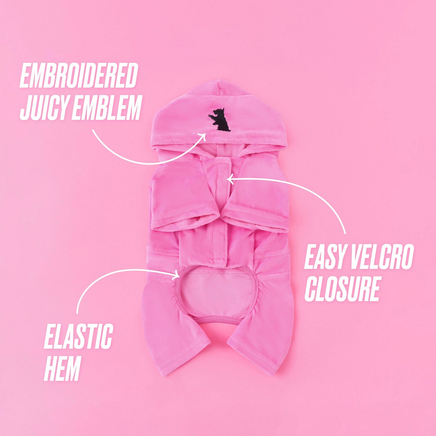 Bling Velour Pet Tracksuit - Hot Pink - Juicy Couture