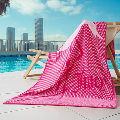 Pink Flamingo Cotton Beach Towel - Hot Pink - Juicy Couture
