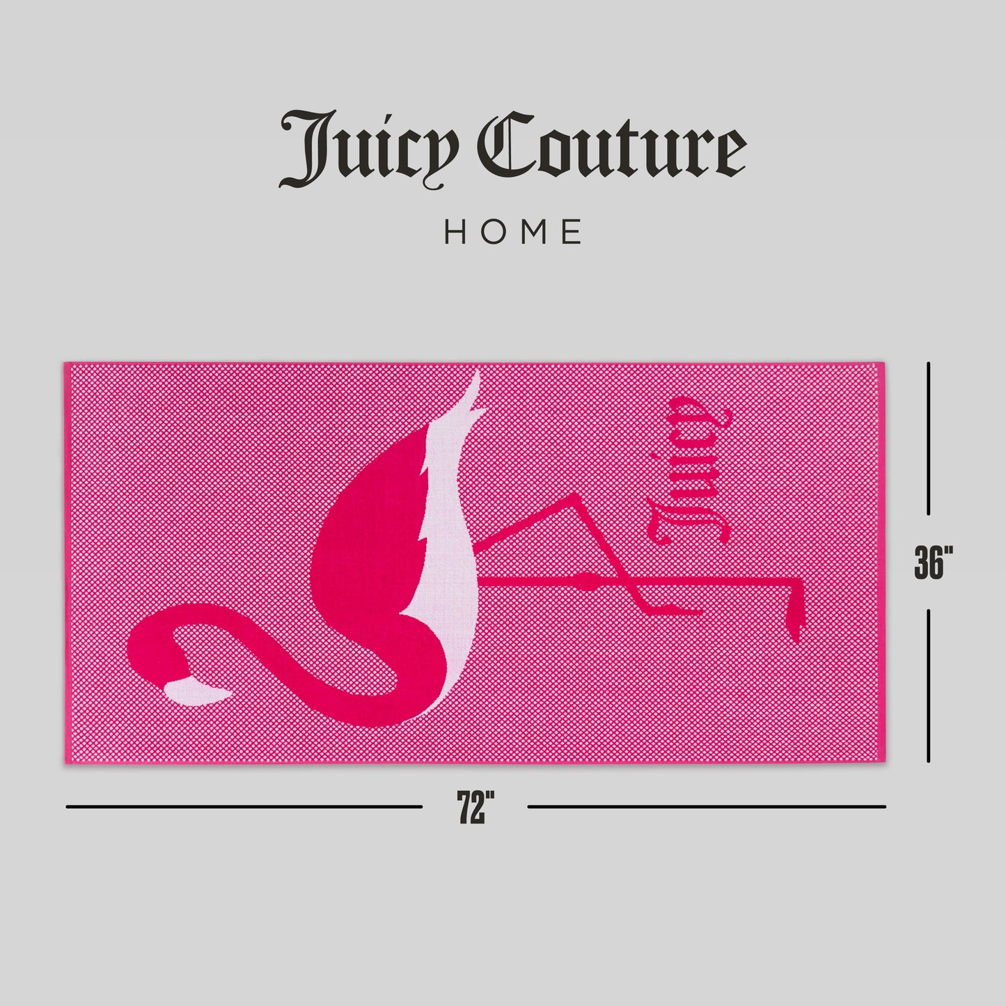 Pink Flamingo Cotton Beach Towel - Hot Pink - Juicy Couture