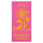 Pink Beachside Couture Cotton Beach Towel - Hot Pink/Yellow - Juicy Couture