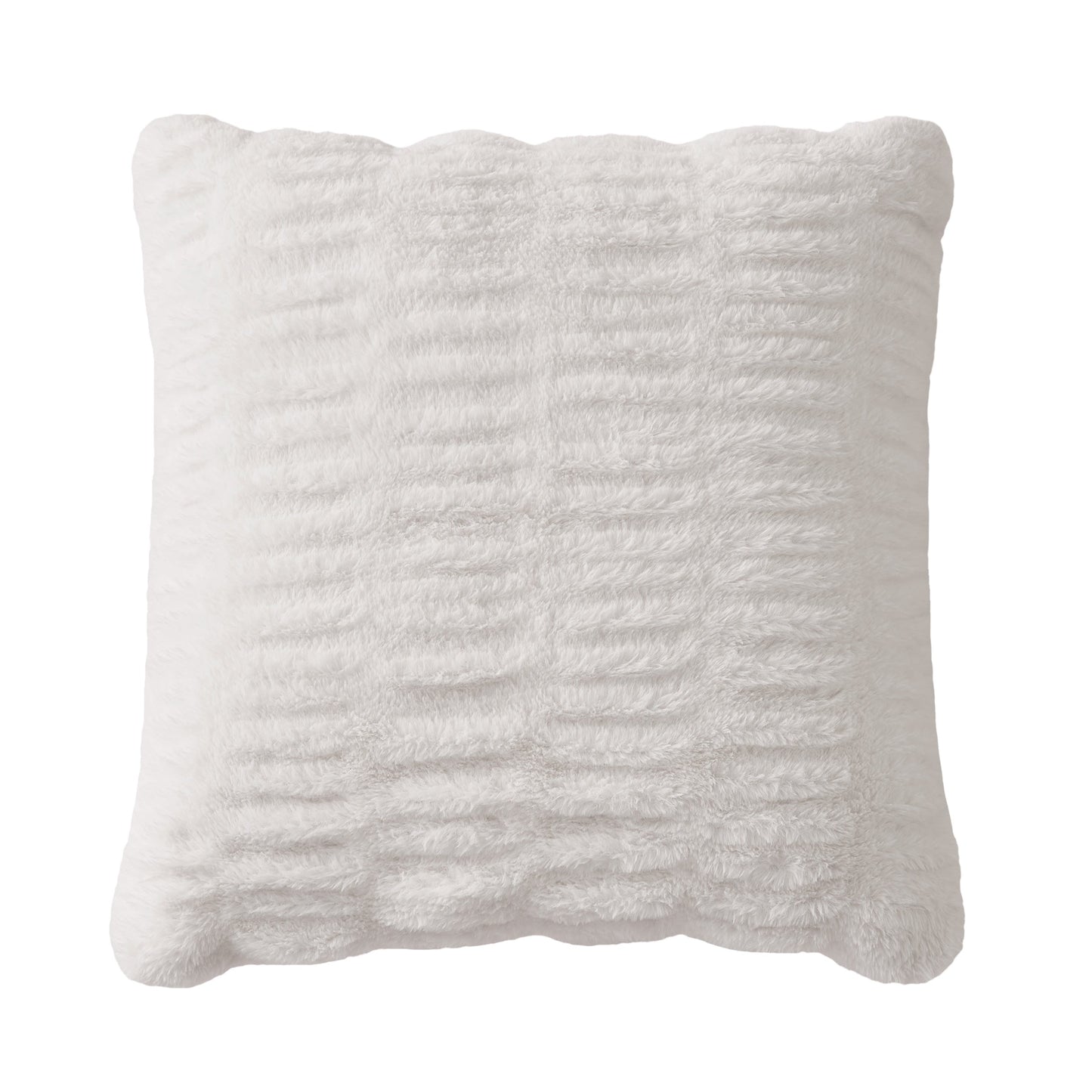 Pleated Faux Fur Decorative Pillow - White - Juicy Couture