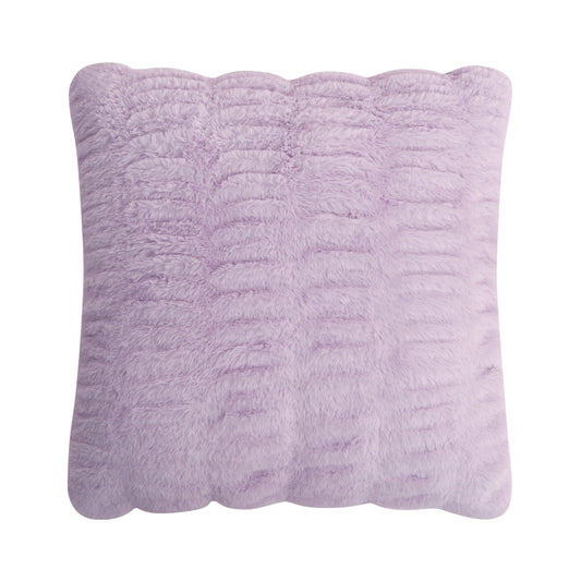 Pleated Faux Fur Decorative Pillow - Orchid Petal - Juicy Couture
