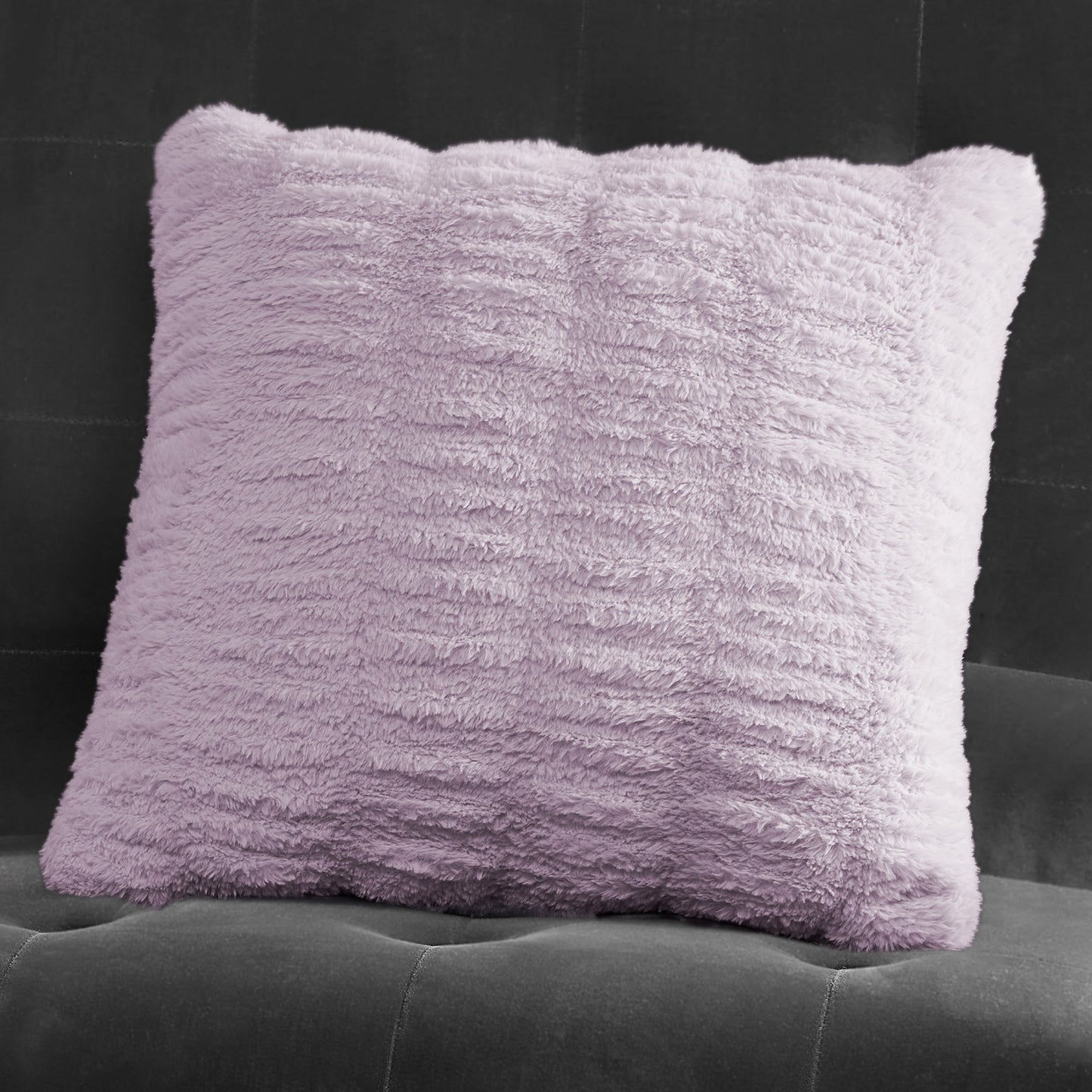 Pleated Faux Fur Decorative Pillow - Orchid Petal - Juicy Couture
