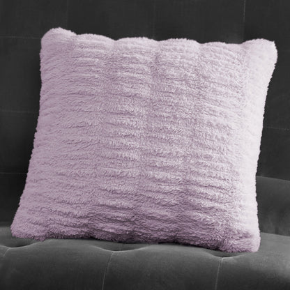 Pleated Faux Fur Decorative Pillow - Orchid Petal - Juicy Couture