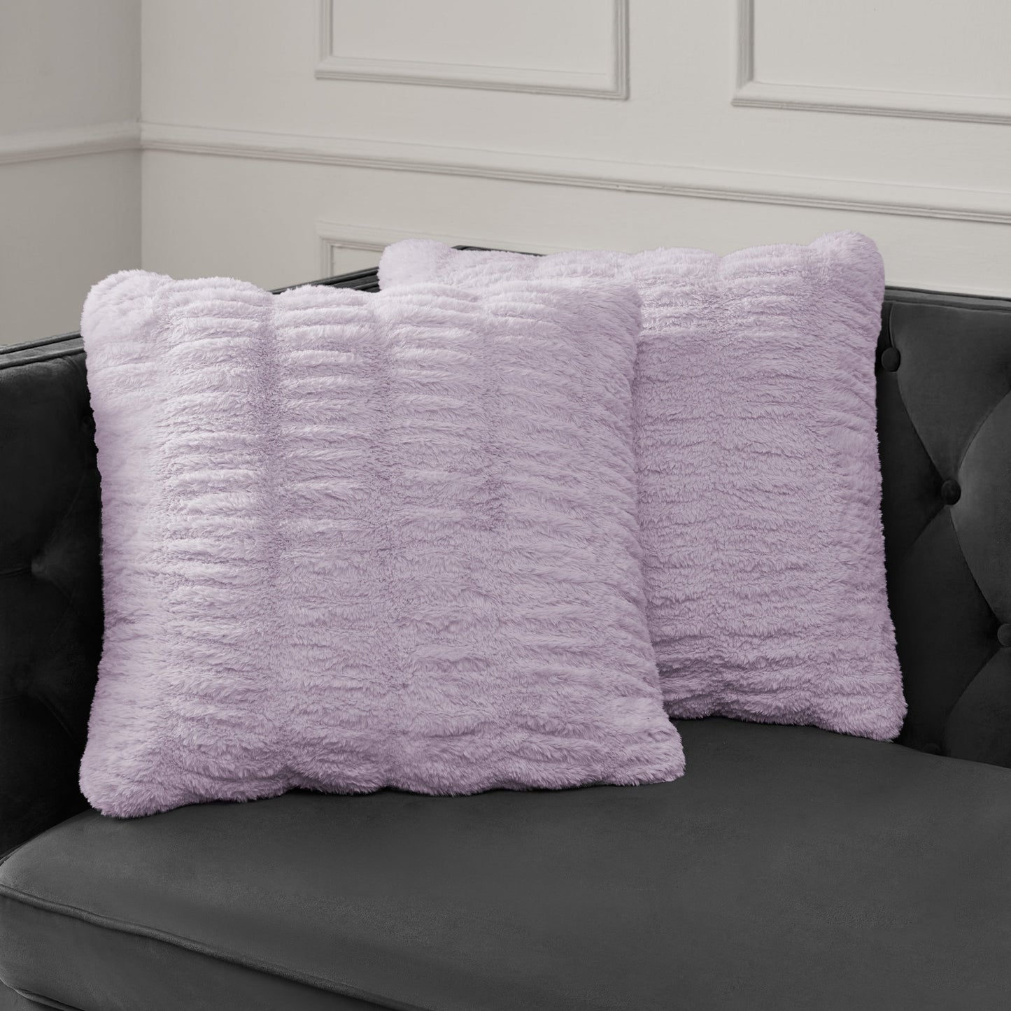 Pleated Faux Fur Decorative Pillow - Orchid Petal - Juicy Couture
