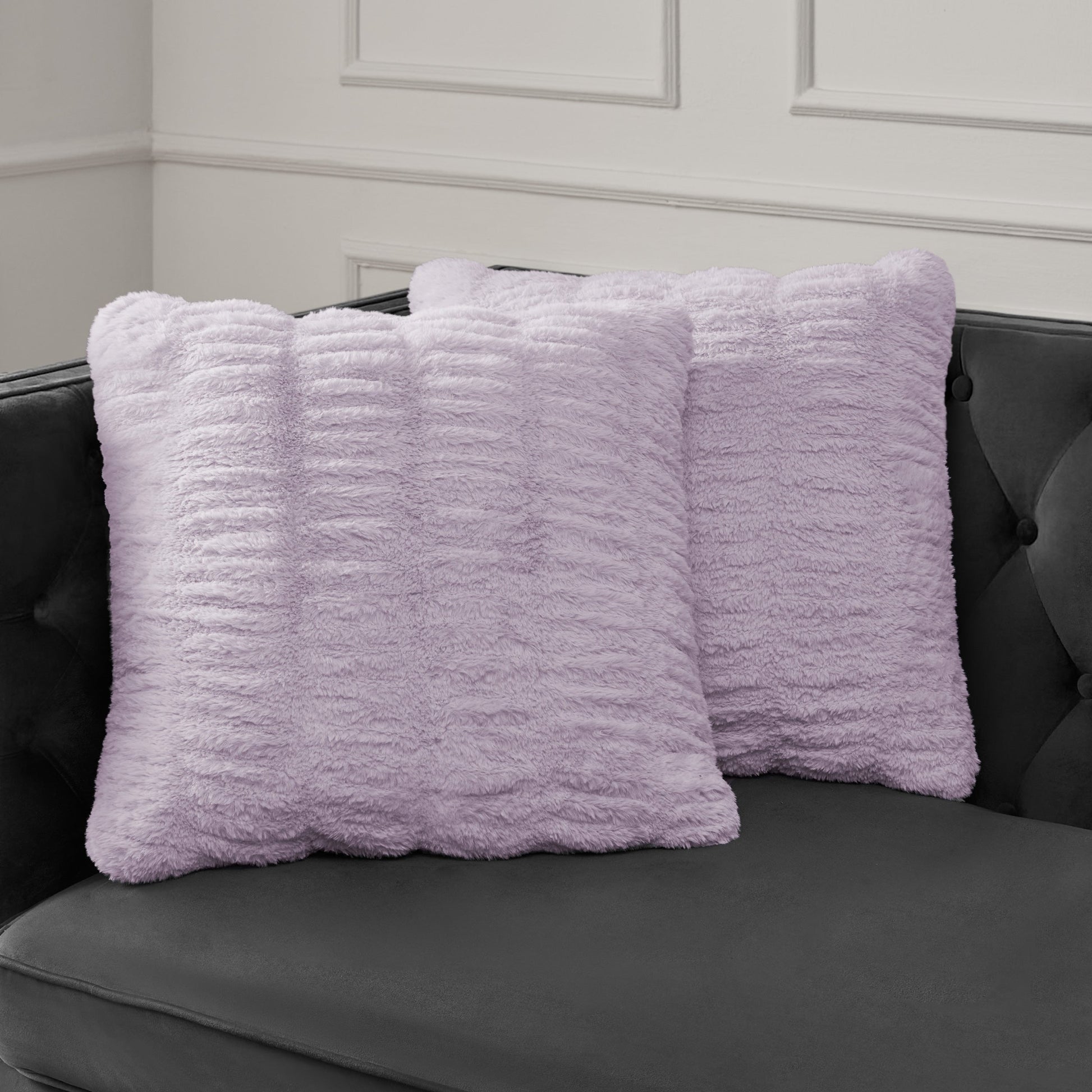 Pleated Faux Fur Decorative Pillow - Orchid Petal - Juicy Couture