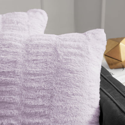 Pleated Faux Fur Decorative Pillow - Orchid Petal - Juicy Couture