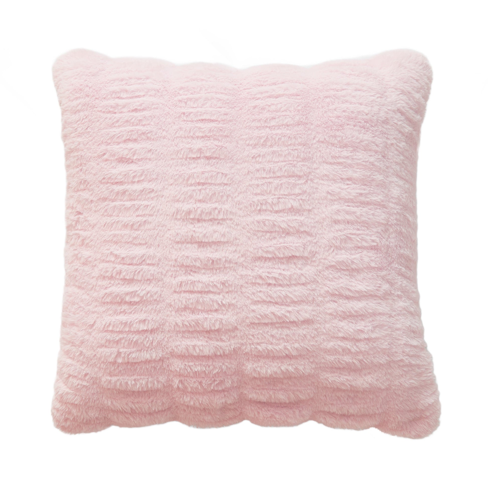 Pleated Faux Fur Decorative Pillow - Pink - Juicy Couture