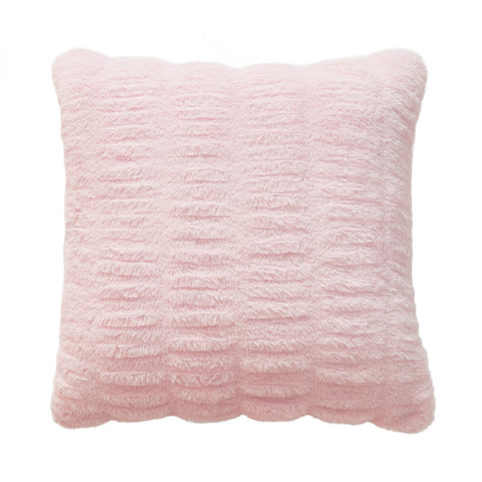 Pleated Faux Fur Decorative Pillow - Pink - Juicy Couture