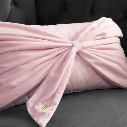 Velvet Bow Decorative Pillow - Marshmallow Pink - Juicy Couture