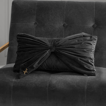 Velvet Bow Decorative Pillow - Black - Juicy Couture