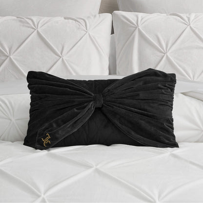Velvet Bow Decorative Pillow - Black - Juicy Couture