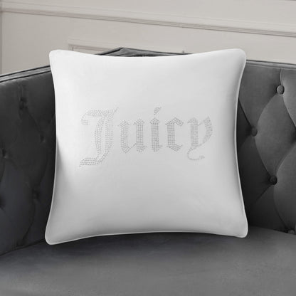 Rhinestone Decorative Pillow - White - Juicy Couture
