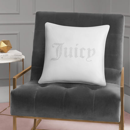 Rhinestone Decorative Pillow - White - Juicy Couture