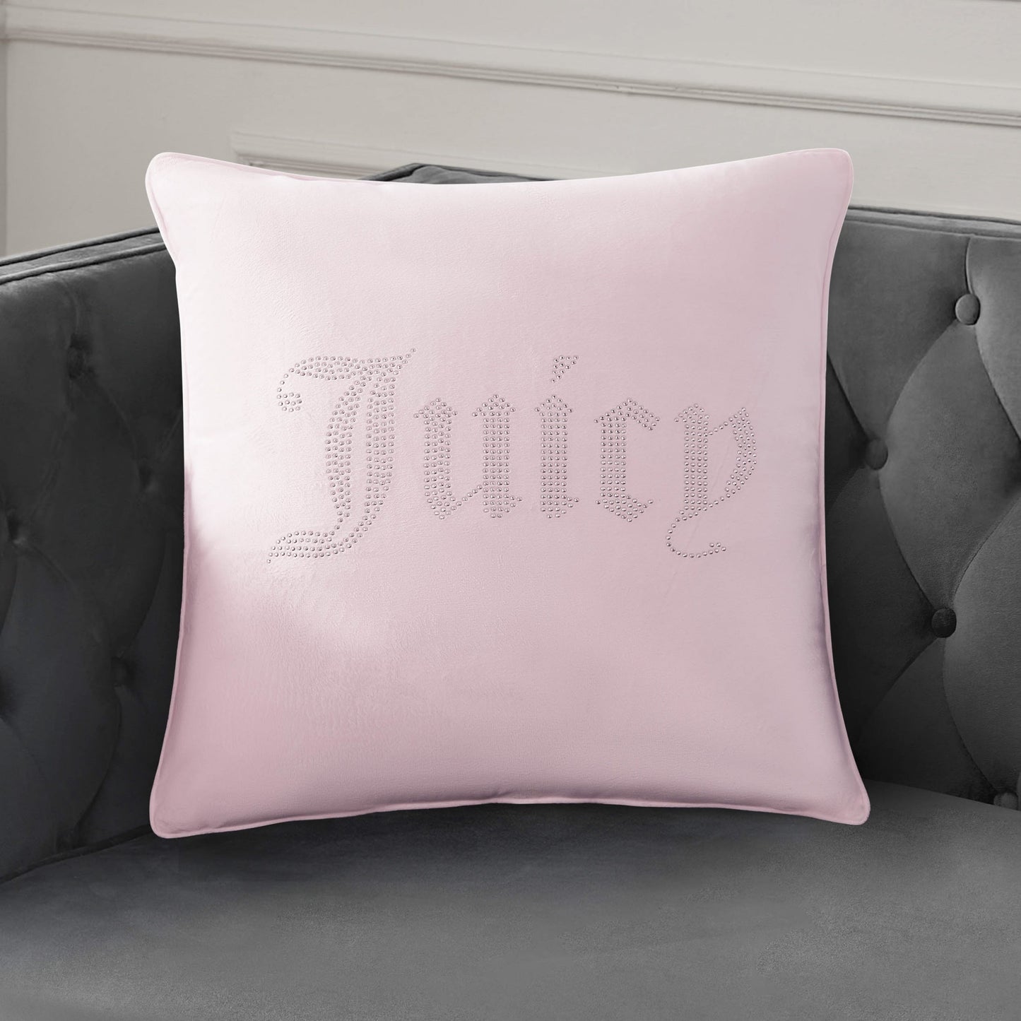 Rhinestone Decorative Pillow - Pink Marshmallow - Juicy Couture