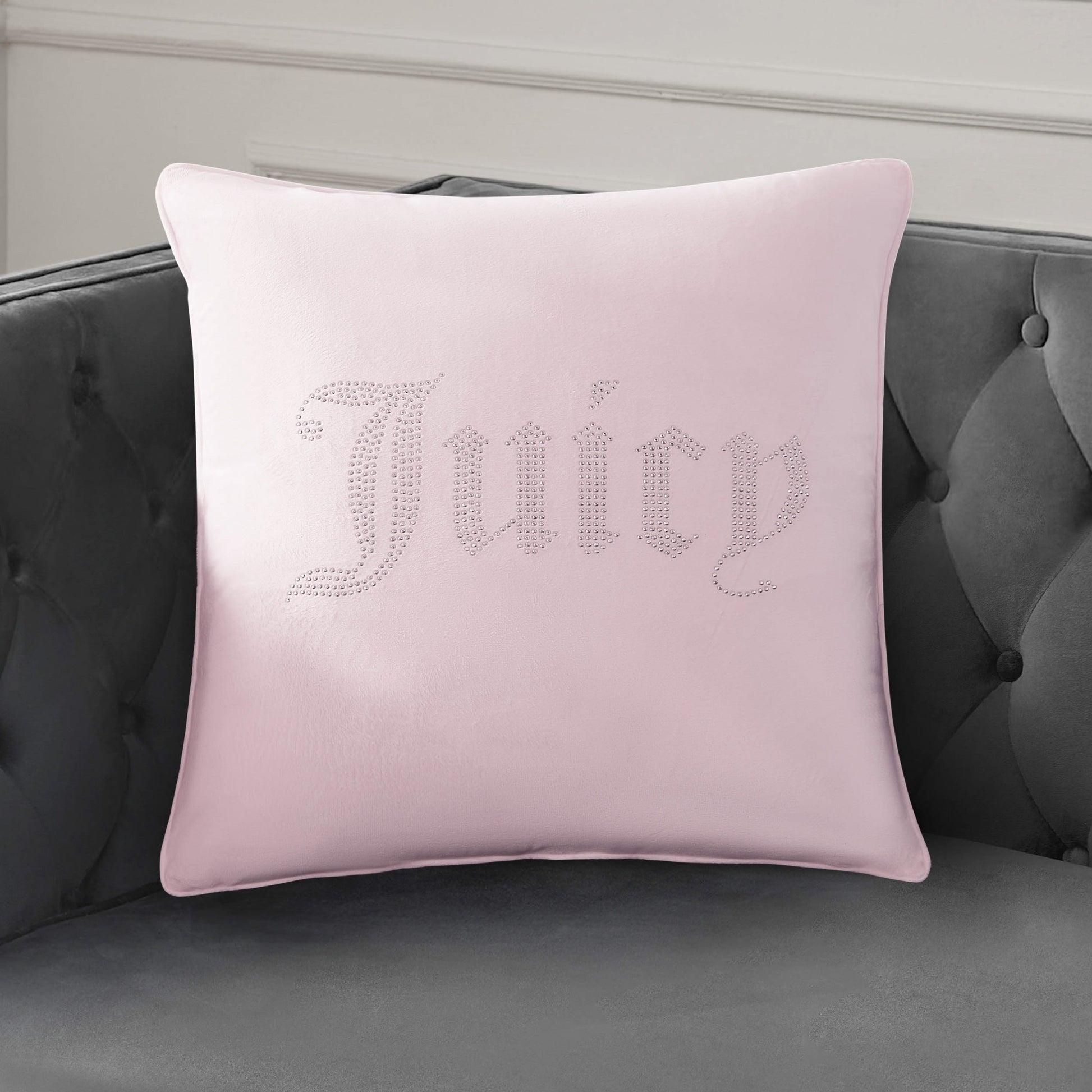 Rhinestone Decorative Pillow - Pink Marshmallow - Juicy Couture
