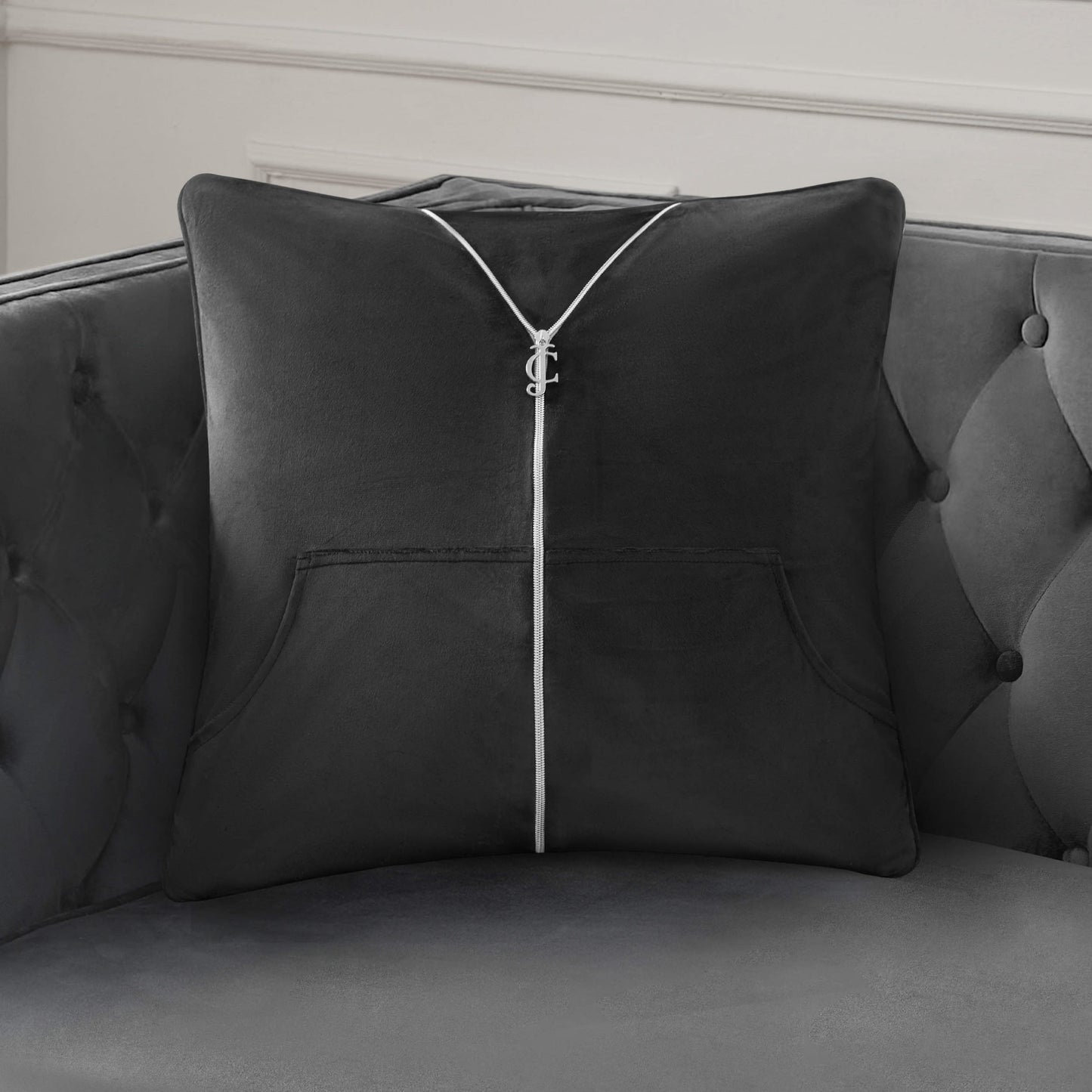 Zippered Tracksuit Pillow - Black - Juicy Couture