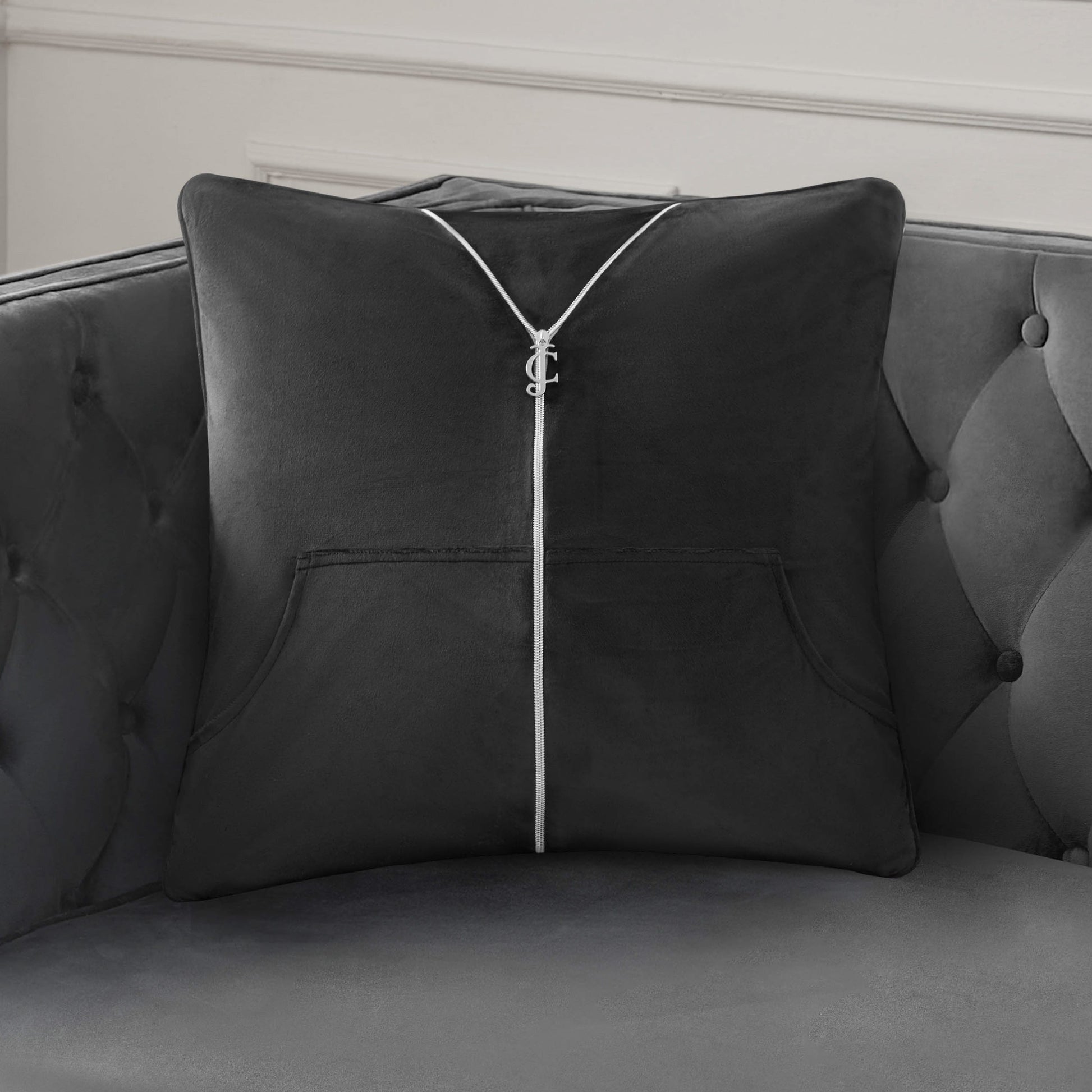 Zippered Tracksuit Pillow - Black - Juicy Couture