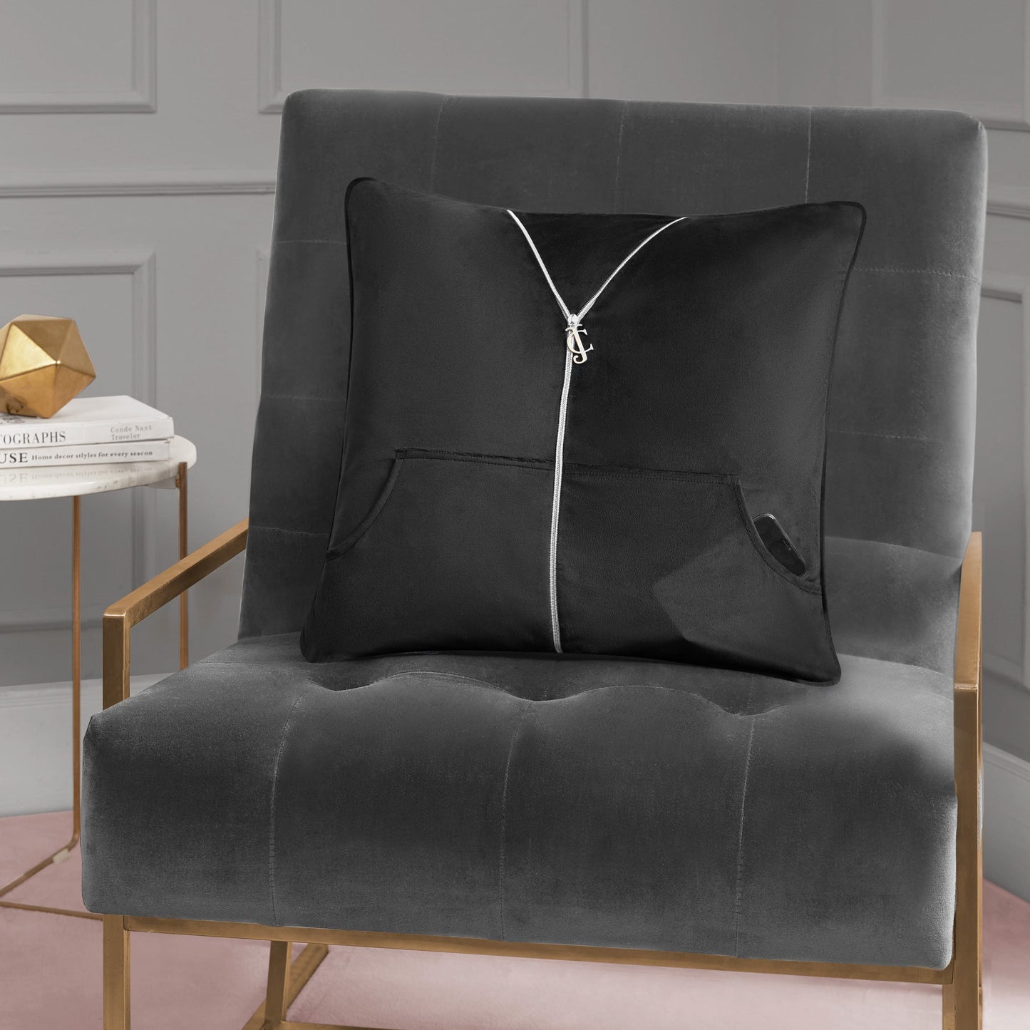 Zippered Tracksuit Pillow - Black - Juicy Couture