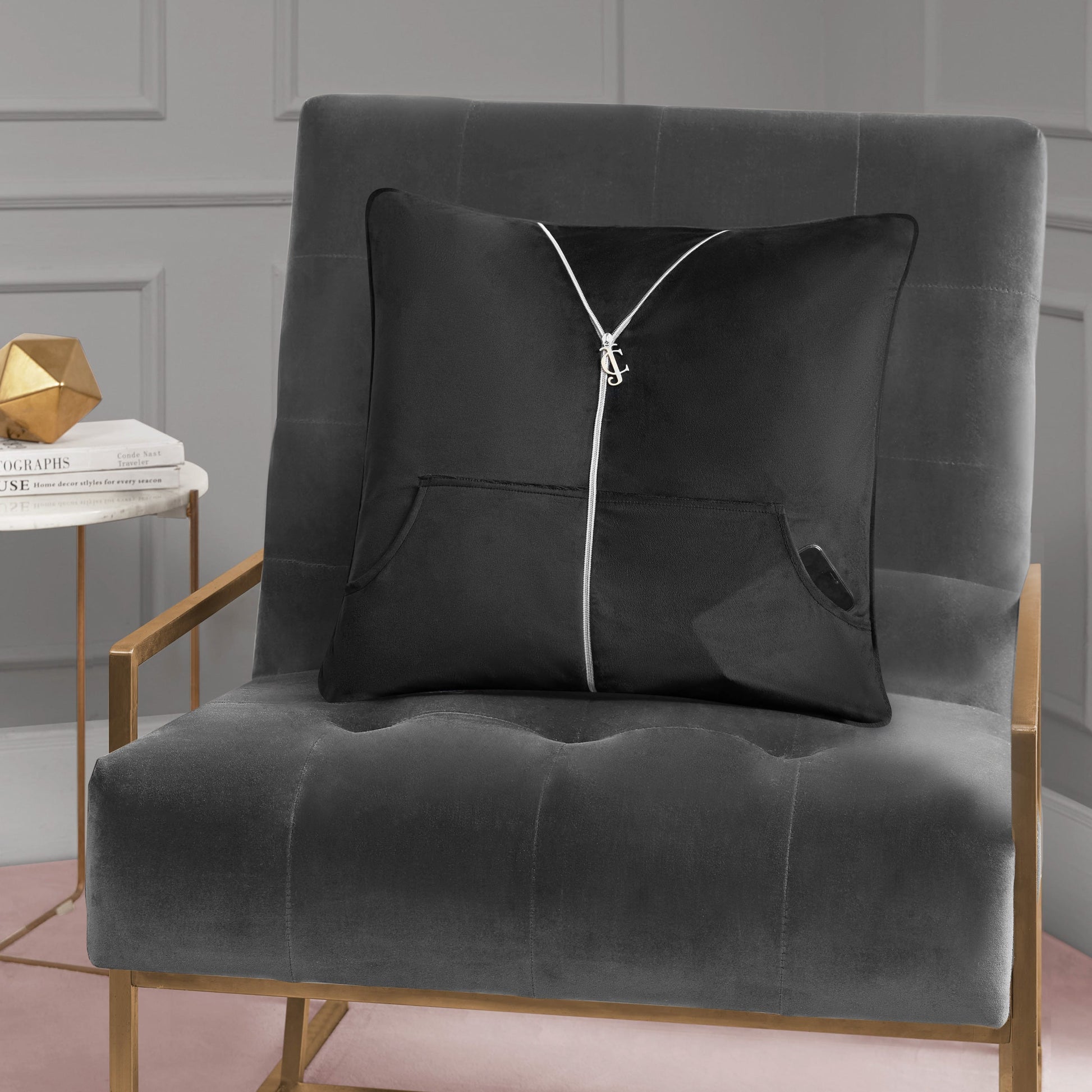 Zippered Tracksuit Pillow - Black - Juicy Couture
