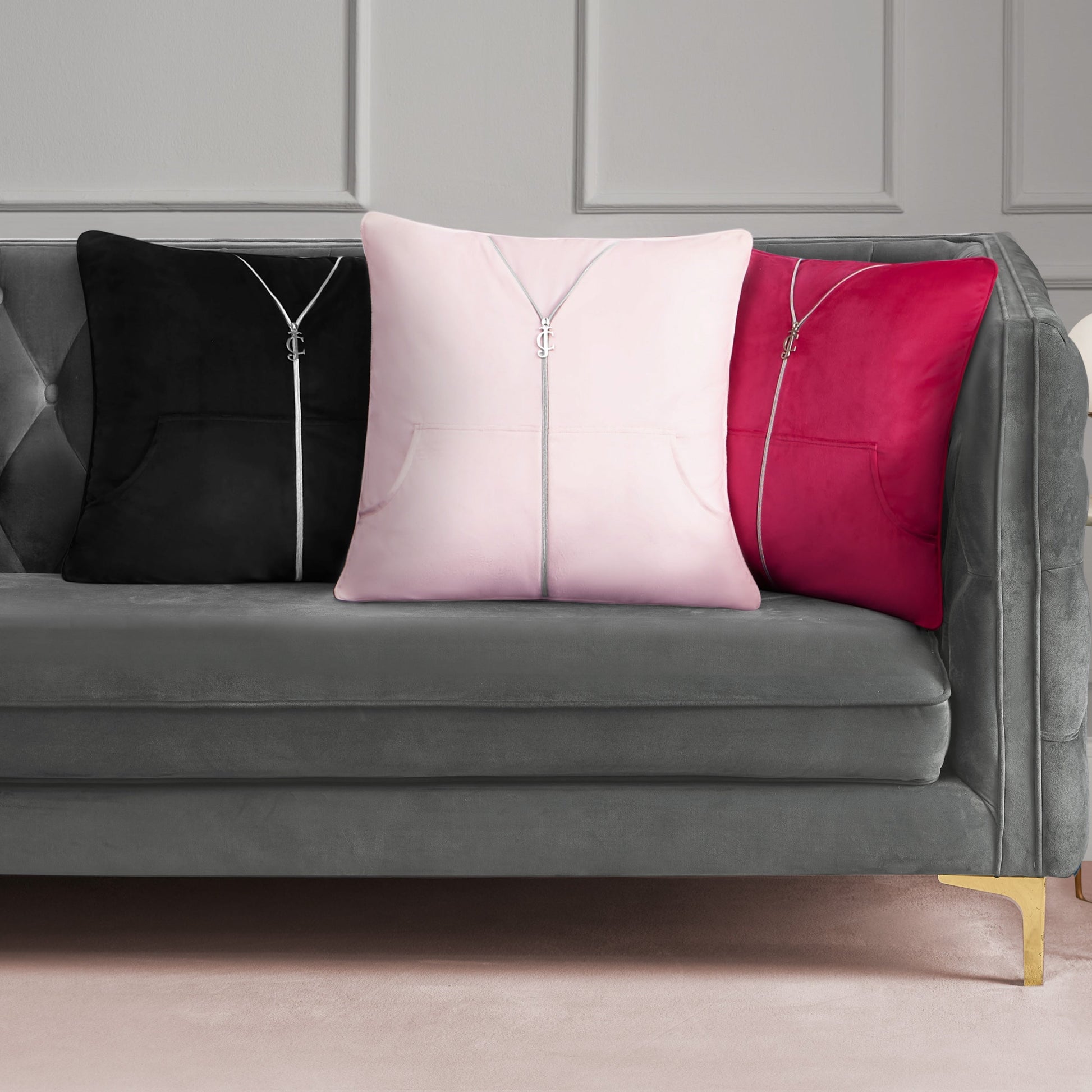 Zippered Tracksuit Pillow - Black - Juicy Couture