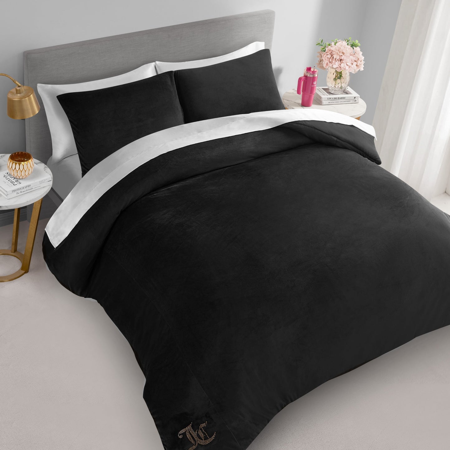 Velour Comforter Set - Black - Juicy Couture