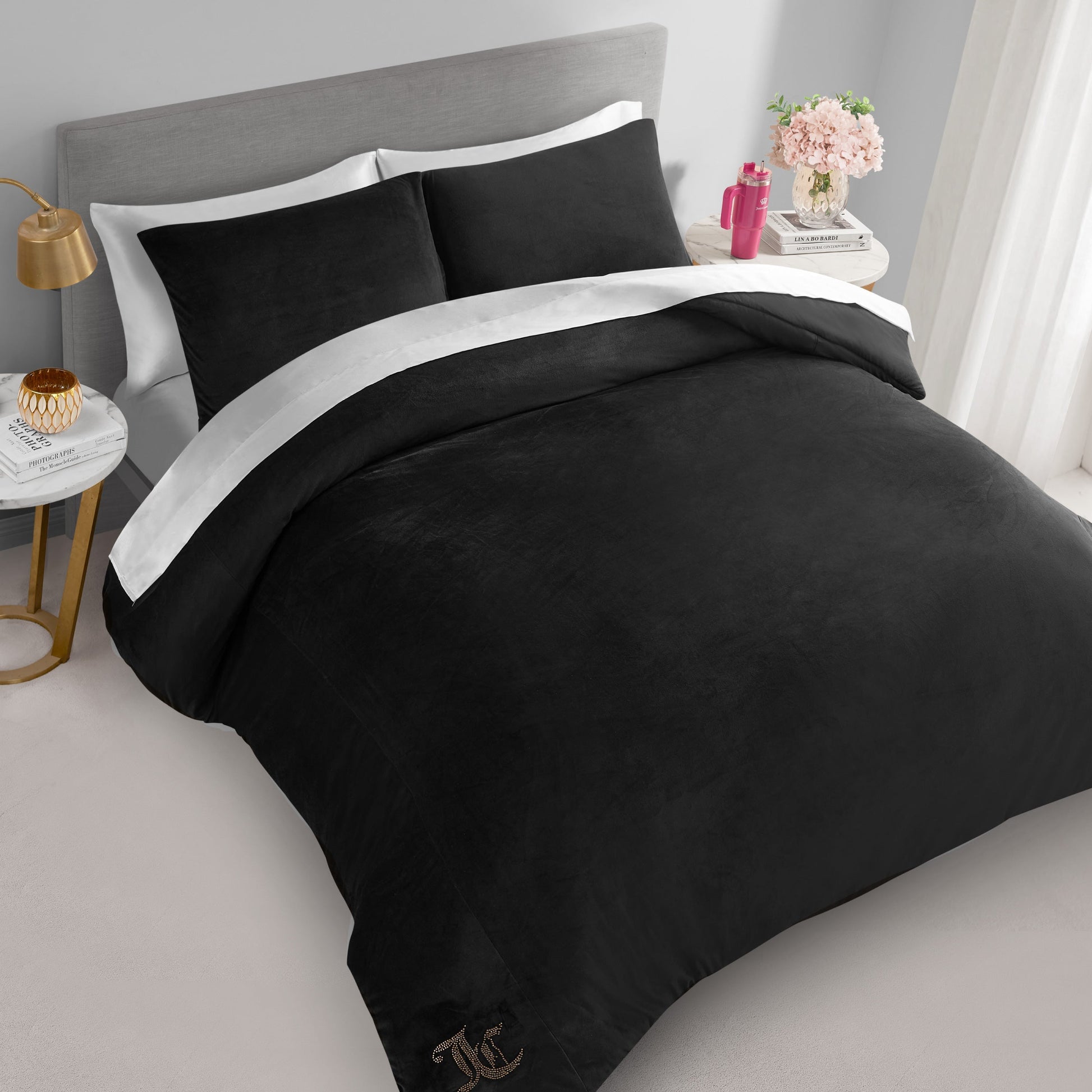 Velour Comforter Set - Black - Juicy Couture