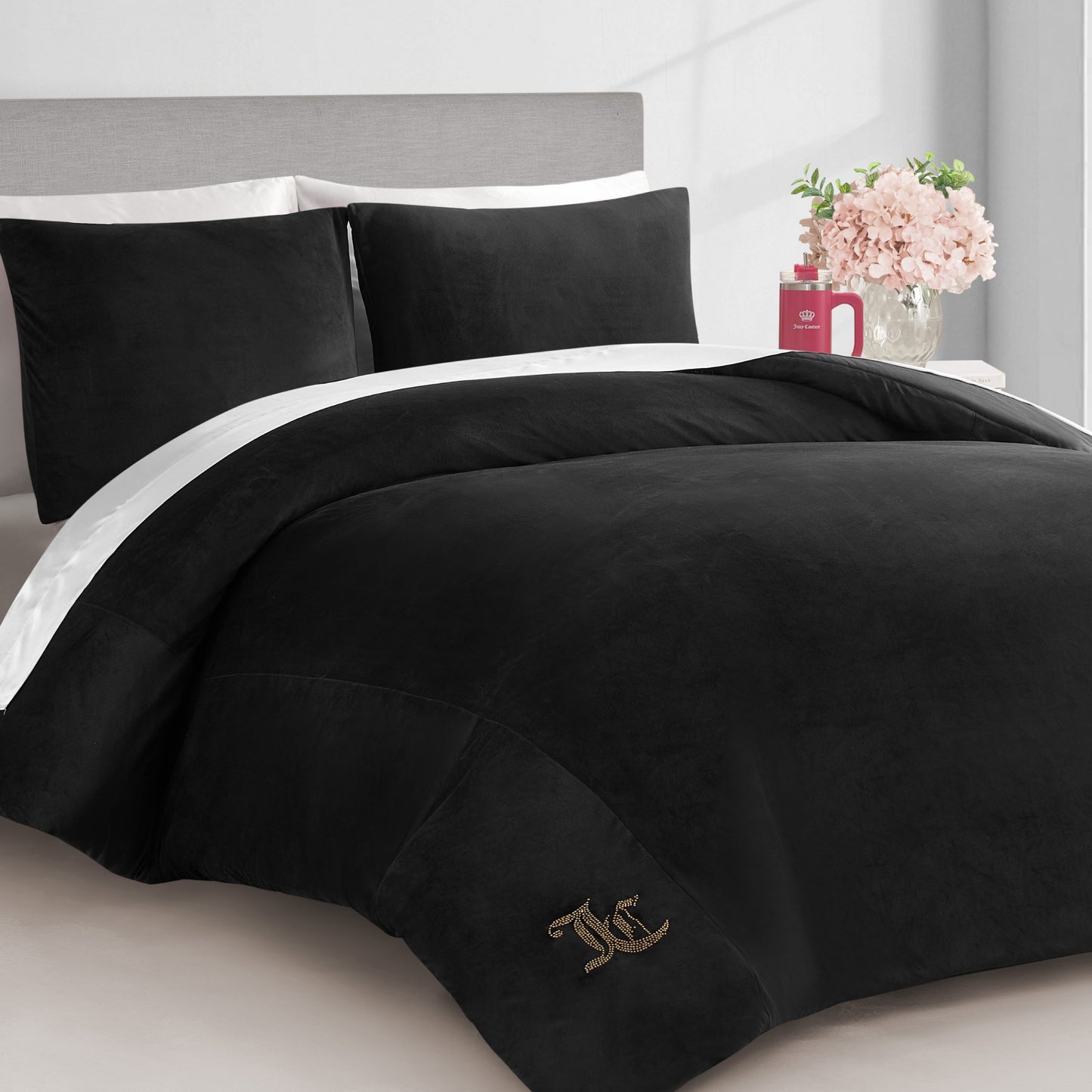 Velour Comforter Set - Black - Juicy Couture