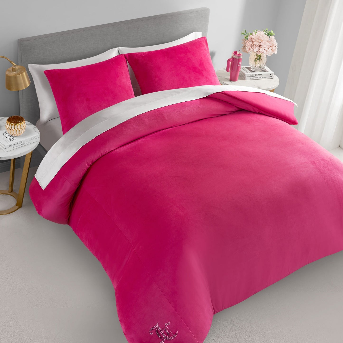 Velour Comforter Set - Hot Pink - Juicy Couture