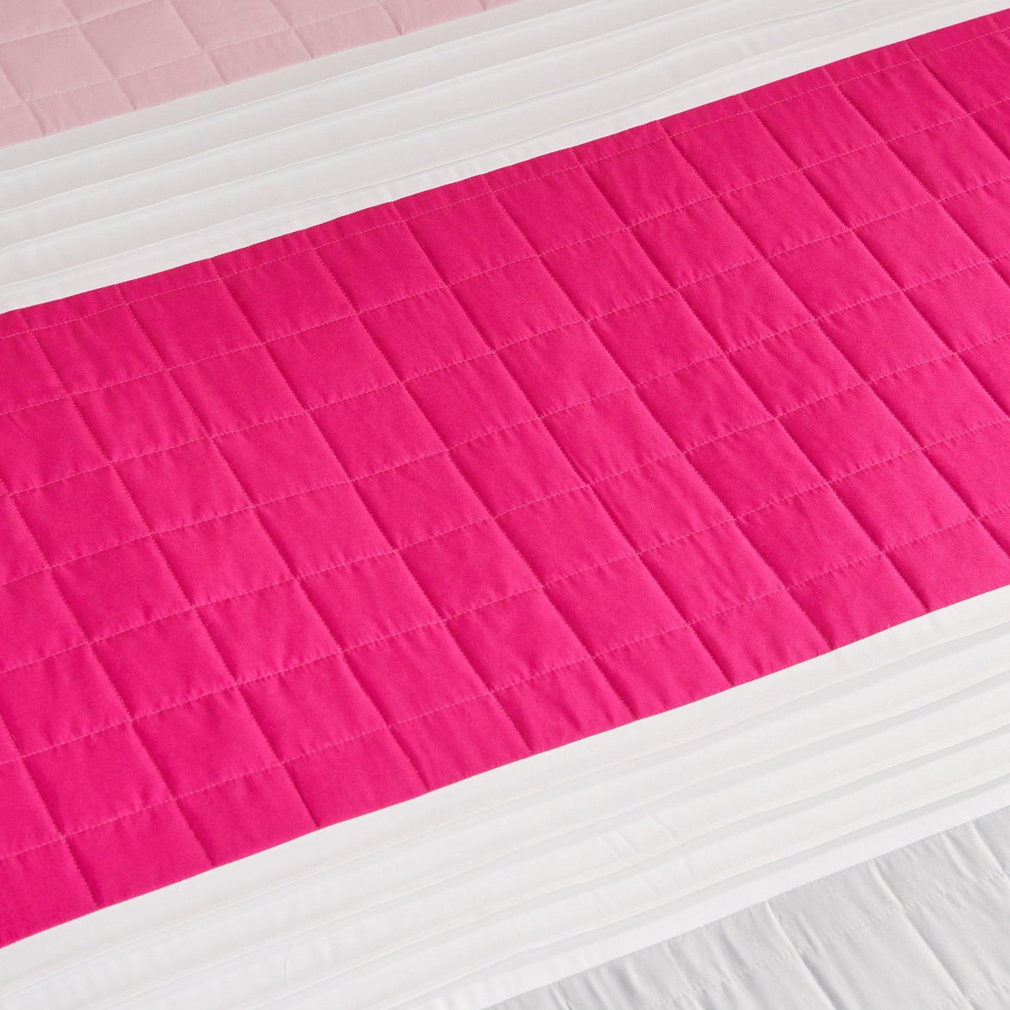 Color Blocked Pieced Comforter Set - Pink/White/Grey - Juicy Couture