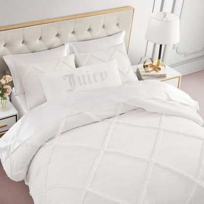 Diamond Ruffle Comforter Set - White - Juicy Couture