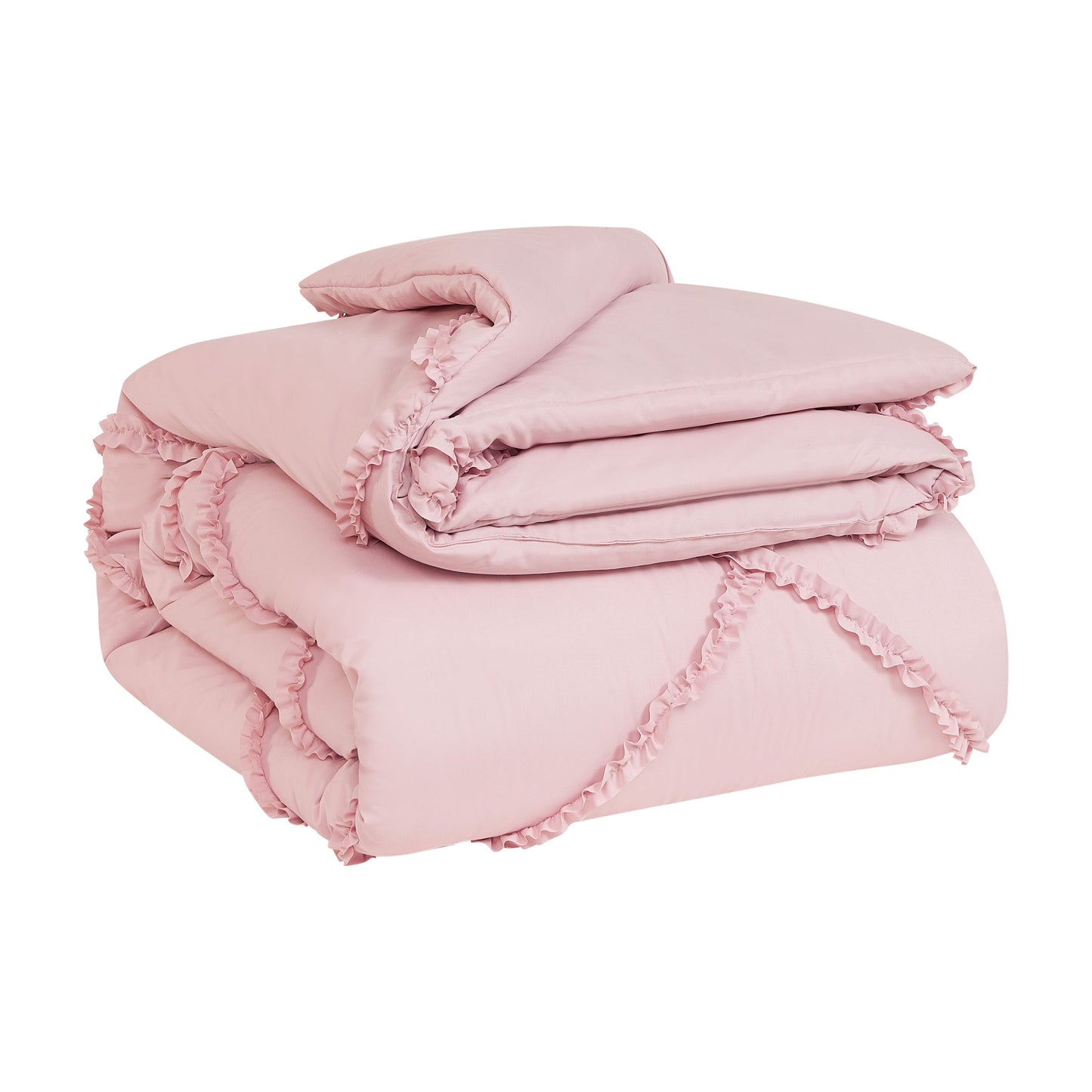 Diamond Ruffle Comforter Set - Blush Pink - Juicy Couture