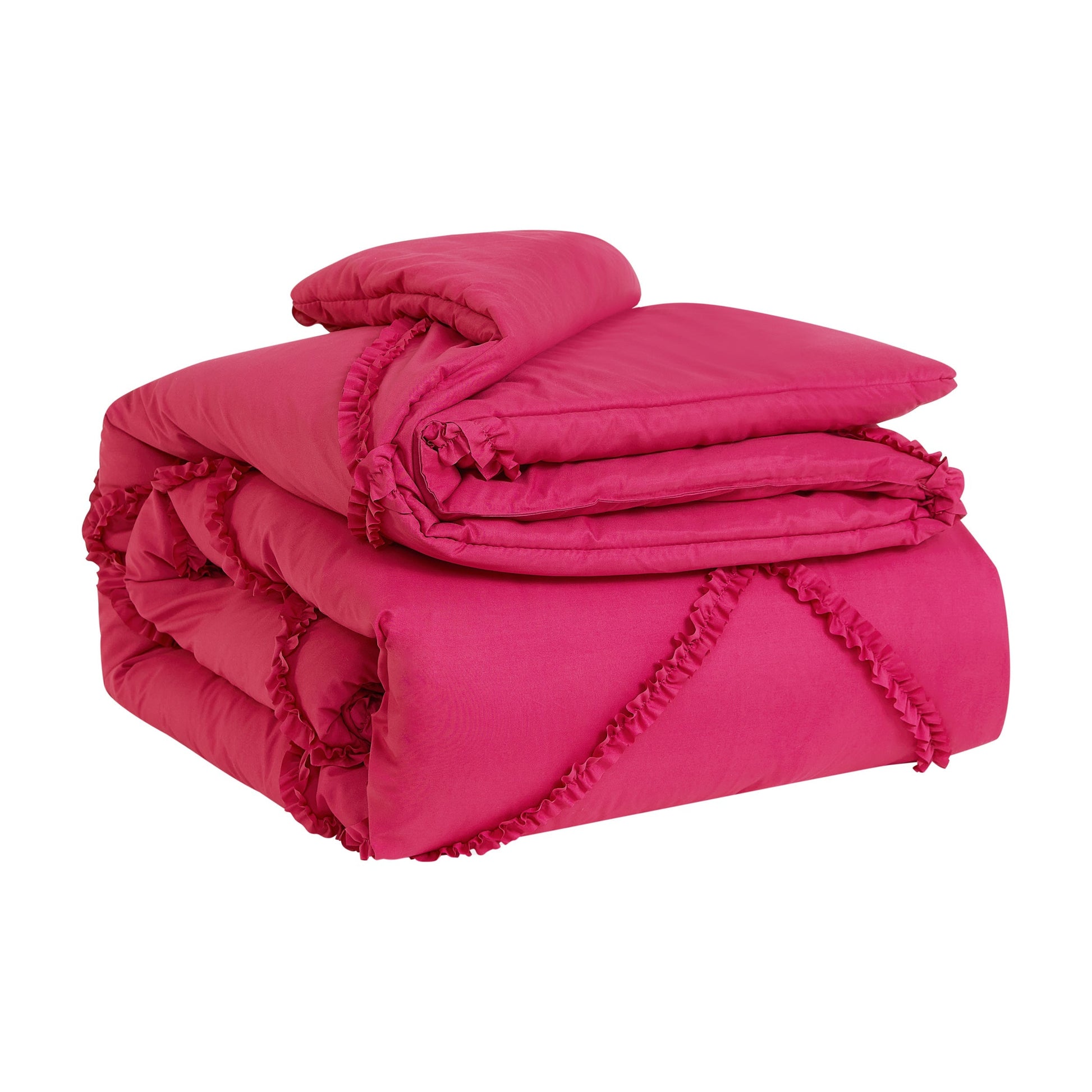 Diamond Ruffle Comforter Set - Hot Pink - Juicy Couture
