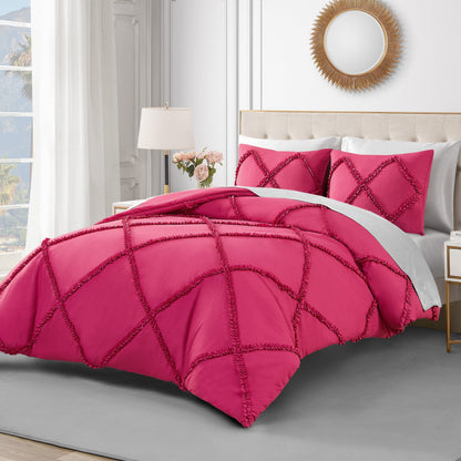 Diamond Ruffle Comforter Set - Hot Pink - Juicy Couture