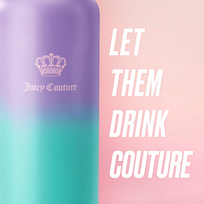 Go Girl Stainless Steel Water Bottle with Pop-up Straw - Purple/Teal - Juicy Couture