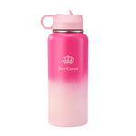 Go Girl Stainless Steel Water Bottle with Pop-up Straw - Hot Pink/Pink - Juicy Couture