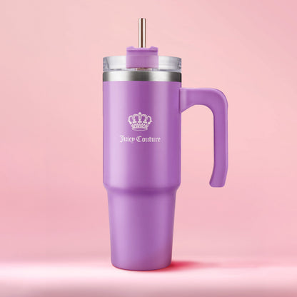 Glam Logo Stainless Steel Water Bottle - Purple - Juicy Couture