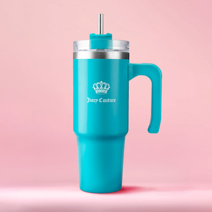 Glam Logo Stainless Steel Water Bottle - Teal - Juicy Couture