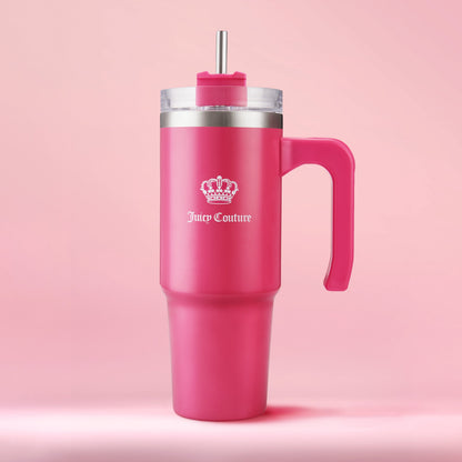 Glam Logo Stainless Steel Water Bottle - Hot Pink - Juicy Couture