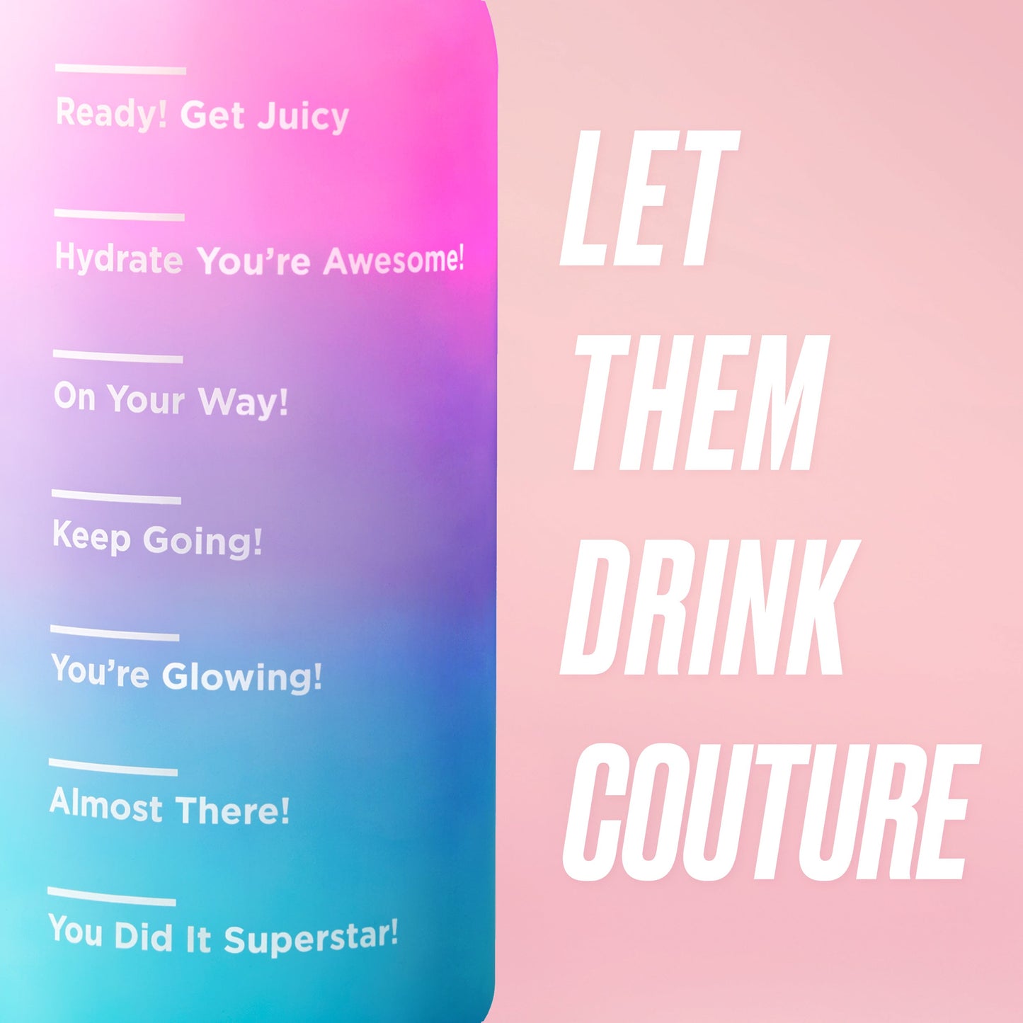 Motivate Fitness Water Bottle - Hot Pink/Purple/Aqua - Juicy Couture