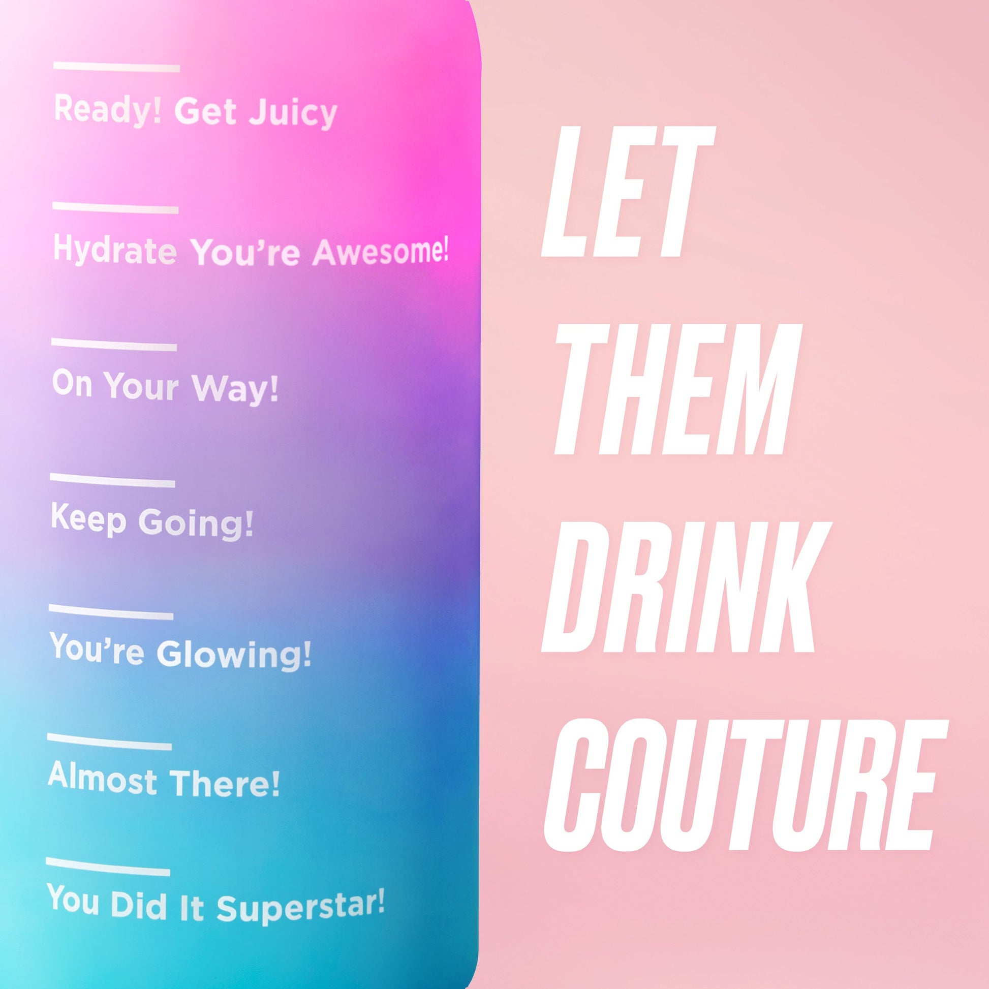 Motivate Fitness Water Bottle - Hot Pink/Purple/Aqua - Juicy Couture